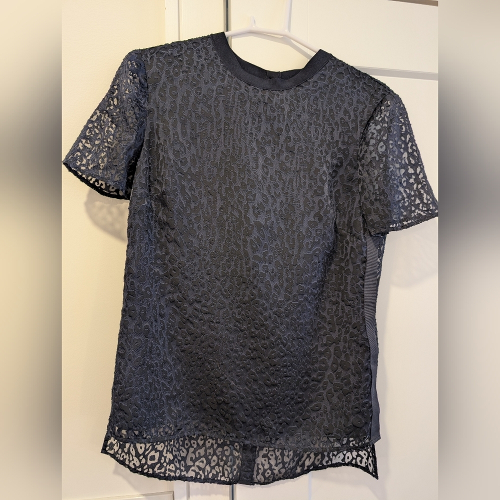 Ted Baker Navy And Black Animal Print Top